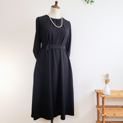 ✜フォーマルブラックワンピース✜二越ちりめん✜【送料無料】✜ 5枚目の画像