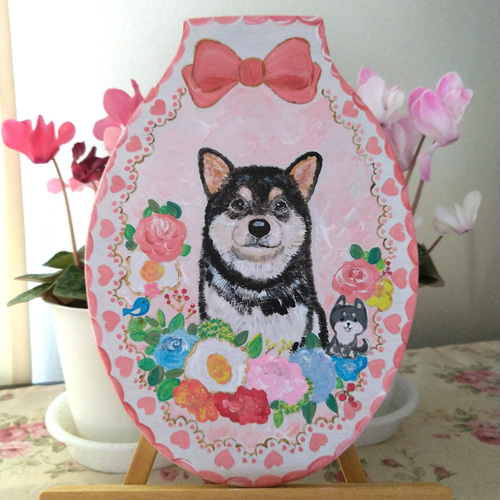 ♡MARIA♡です　トールペイント作品　ペット　似顔絵 ペット似顔絵(額入り)