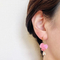 ＂hana saku＂ accessory お花を身につけるアクセサリー　　　　花咲くピアス／イヤリング　〈春〉 4枚目の画像