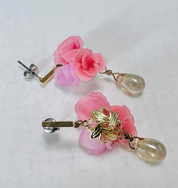 ＂hana saku＂ accessory お花を身につけるアクセサリー　　　　花咲くピアス／イヤリング　〈春〉 12枚目の画像