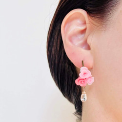 ＂hana saku＂ accessory お花を身につけるアクセサリー　　　　花咲くピアス／イヤリング　〈春〉 1枚目の画像