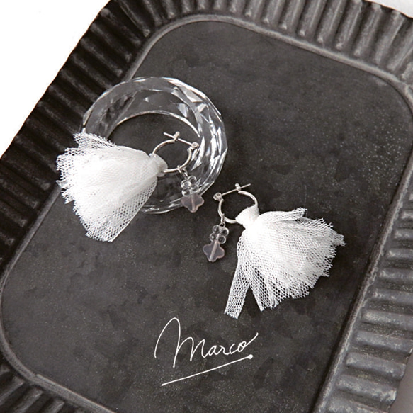 marco　tulle-tassel-03 white+gray onyx 1枚目の画像