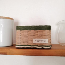 クラフトバンドのペン立て風かご☆白×ムースピンクのバイカラー その他