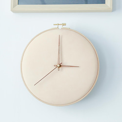 【切線派】シンプル 革壁掛け時計　プレゼントラッピング 3枚目の画像