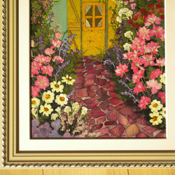 押し花アート　花園のエントランス　～　春バージョン　（押し花絵） 4枚目の画像