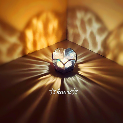 未使用バカラ クリスタルガラス 六角形キャンドルホルダー2脚 未使用