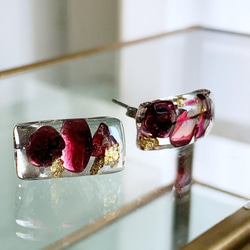 男女皆宜 [一月生日石] Effort valuate Garnet Stud Resin Resin Earrings Men 第5張的照片