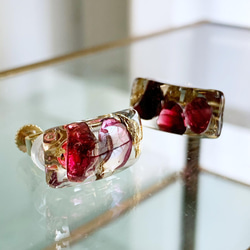 ユニセックス【1月の誕生石】努力が実るガーネット・スタッド・レジン
