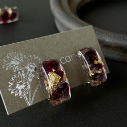 男女皆宜 [一月生日石] Effort valuate Garnet Stud Resin Resin Earrings Men 第9張的照片