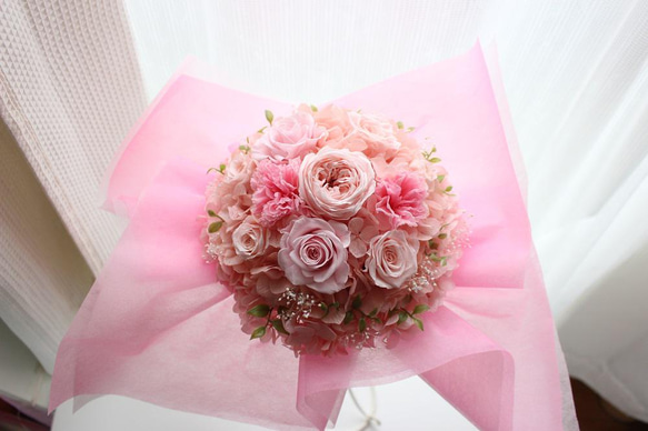 ピンクフラワー花束 3枚目の画像