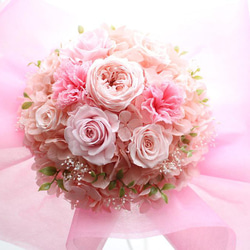 ピンクフラワー花束 2枚目の画像