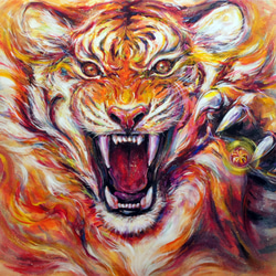 虎】とら トラ 虎 寅 風水 運気 運勢 インテリア リビング 玄関 絵