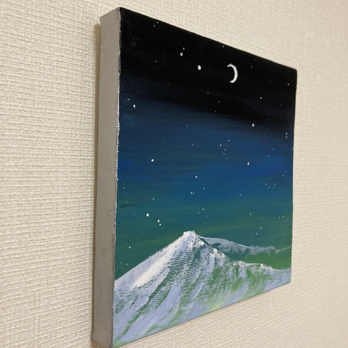 キャンバスアート アクリル画 【銀嶺】 キャンバスアート アクリル画 【銀嶺】