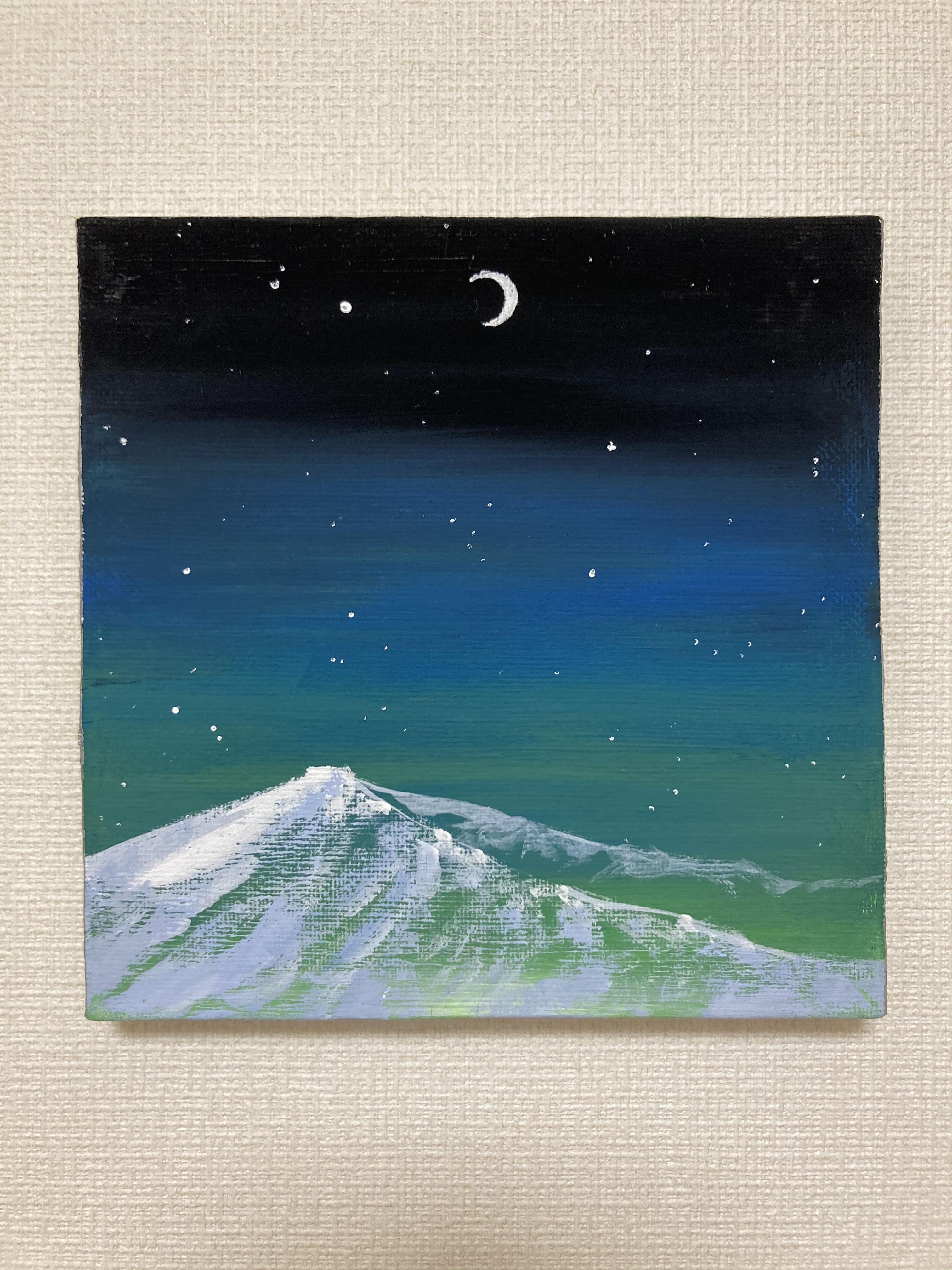 原画】「Mountain and moon 」アクリル画/キャンバス 絵画