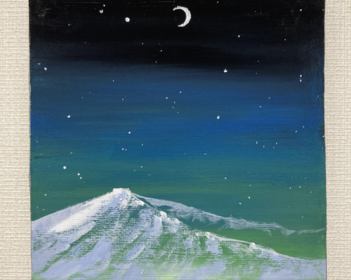 原画】「Mountain and moon 」アクリル画/キャンバス 絵画