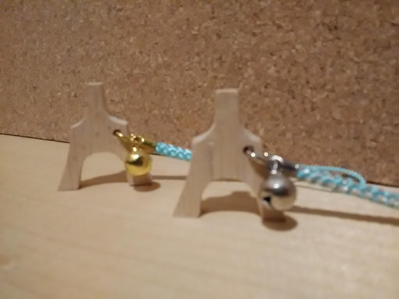 メイプル製琴柱形ストラップ・キーホルダー 3枚目の画像