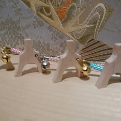 メイプル製琴柱形ストラップ・キーホルダー 1枚目の画像