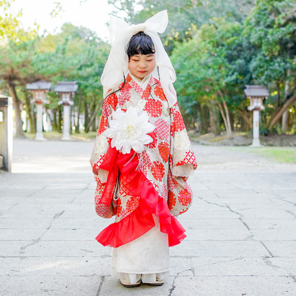 ダリアのコサージュ（紅or白） 11枚目の画像