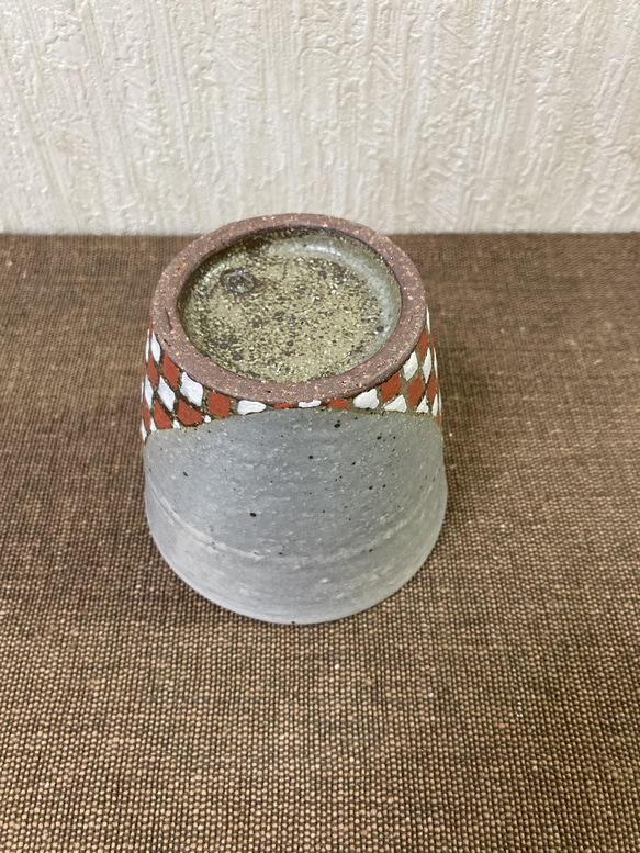彩泥色絵フリーカップ(市松) 3枚目の画像