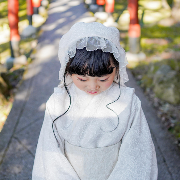 ナチュラル綿帽子（白無垢） 15枚目の画像