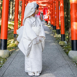 ナチュラル綿帽子（白無垢） 8枚目の画像