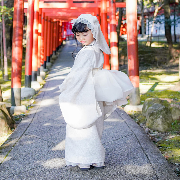 ナチュラル綿帽子（白無垢） 10枚目の画像