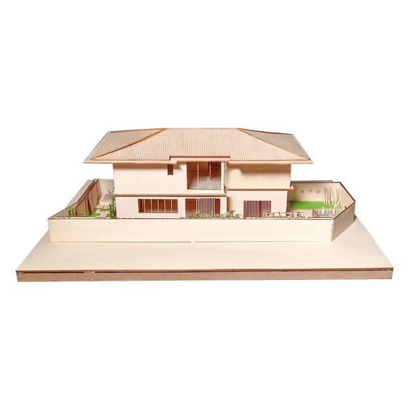 【模型製作】 木製ミニチュア オーダーメイド完成品 〈庭付き一軒家〉 4枚目の画像