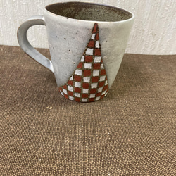 彩泥色絵マグカップ(市松) 1枚目の画像