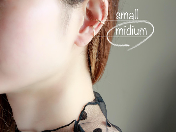 14kgf- square cut ear cuff (midium size) 第9張的照片