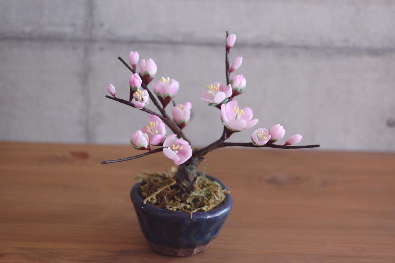 ハンドメイド梅 昨日のクラフトバンドのイチゴを作った残りで、梅結びを作ってみ