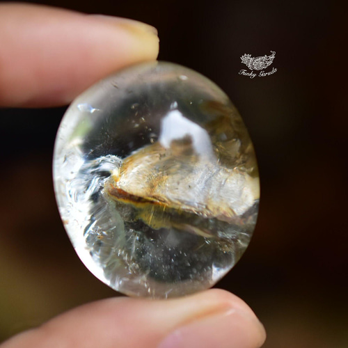 ライモナイト入り☆貫入水晶 クォーツインクォーツ 53 天然石