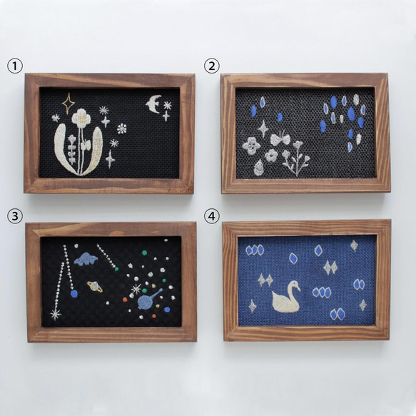 額縁絵はがきサイズ・キラキラ刺繍 フォトフレーム・写真立て