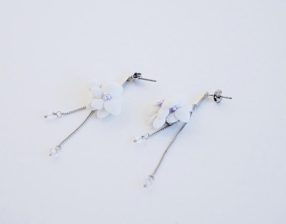 ＂hana saku＂  accessory   お花を身につけるアクセサリー　　　　花咲くピアス／イヤリング　〈冬〉 5枚目の画像