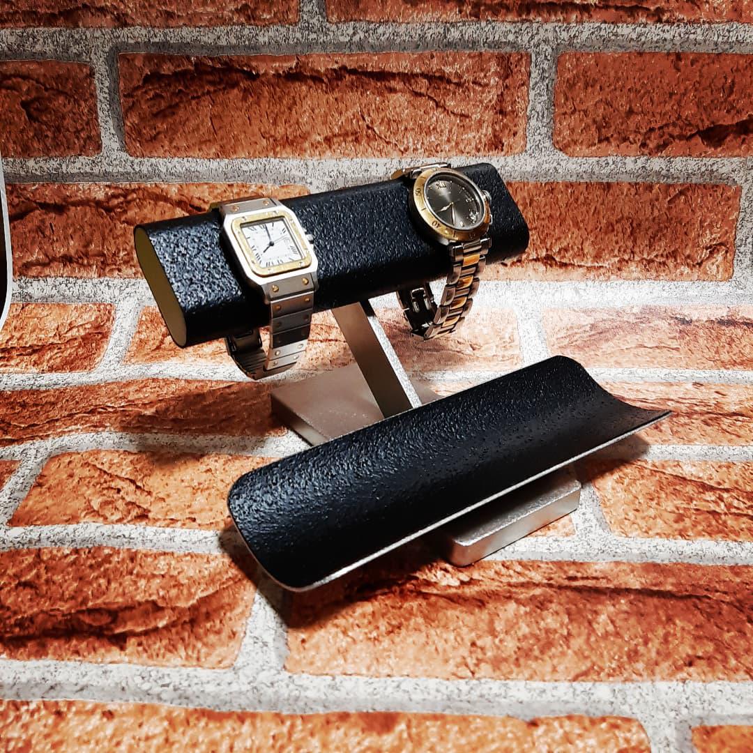 バレンタインデー　ハンドメイド　腕時計 収納　　黒 時計スタンド　No.1165