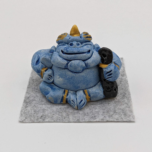 041-0046 花器 花瓶 置物 インテリア 和陶器 和モダン /鬼に金棒/青