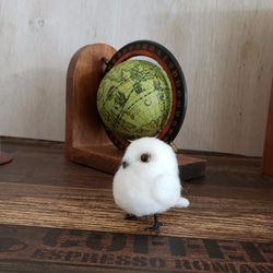 羊毛フェルト ハンドメイド 置物 シロフクロウ　チビシロフクロウのフクちゃん 　f00026 8枚目の画像