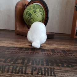 羊毛フェルト ハンドメイド 置物 シロフクロウ　チビシロフクロウのフクちゃん 　f00026 6枚目の画像