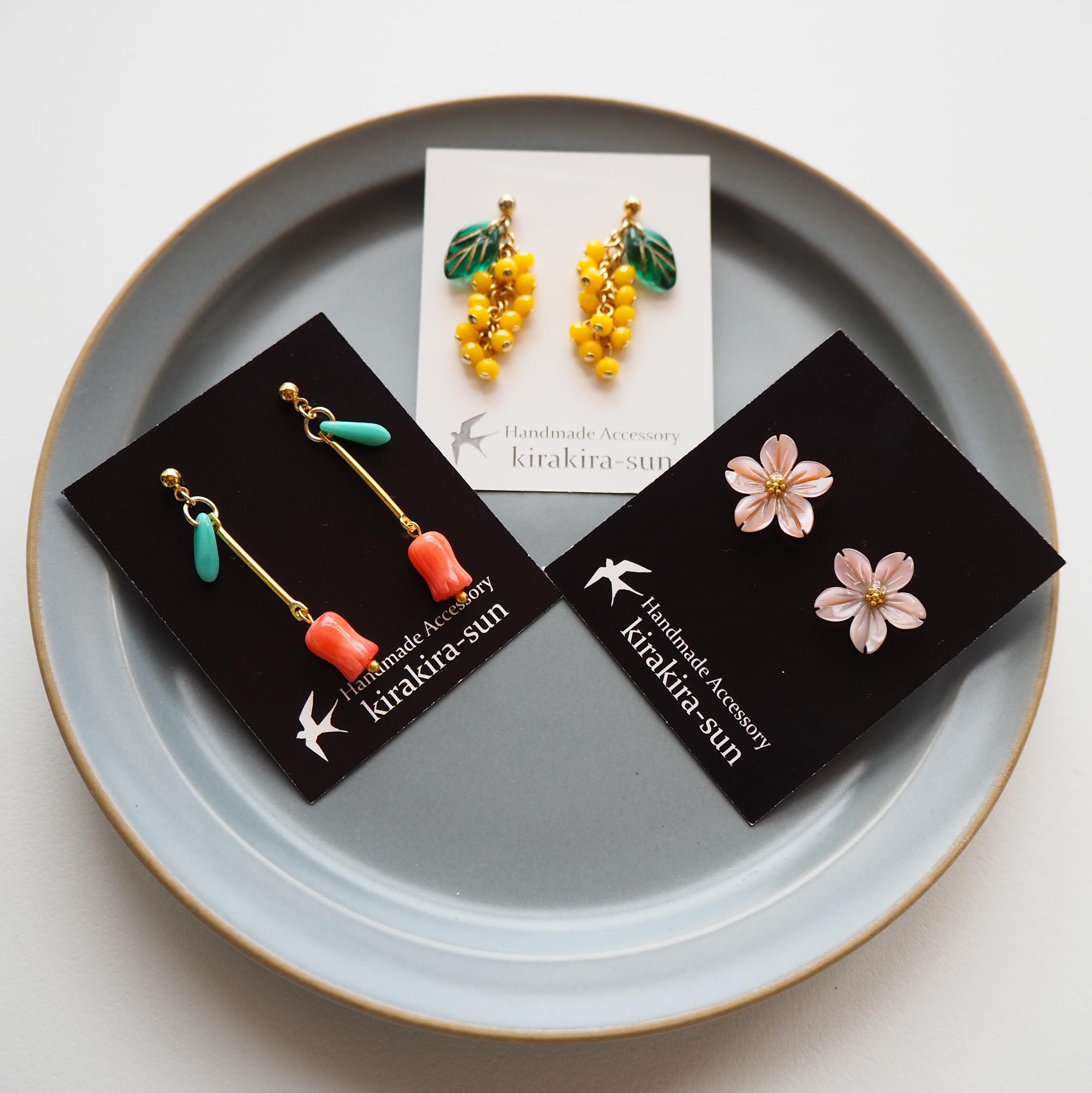 春の花ピアスセット