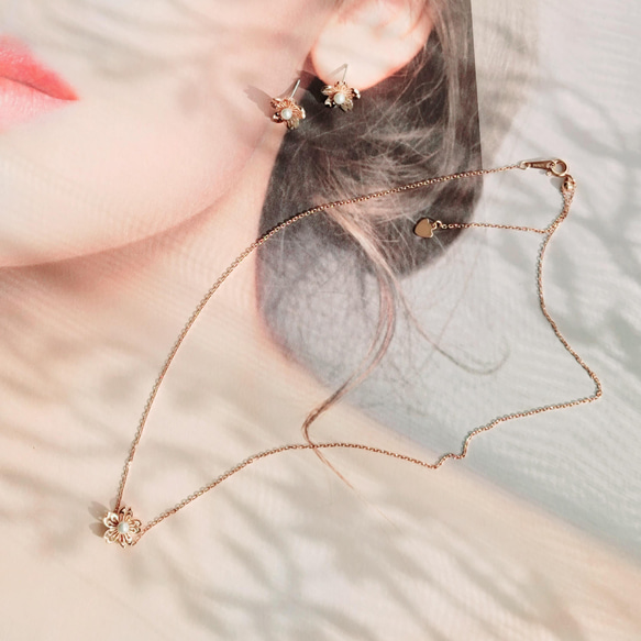 【春の新作】桜 貝パールピンクゴールド ネックレス HP-180PG 12枚目の画像
