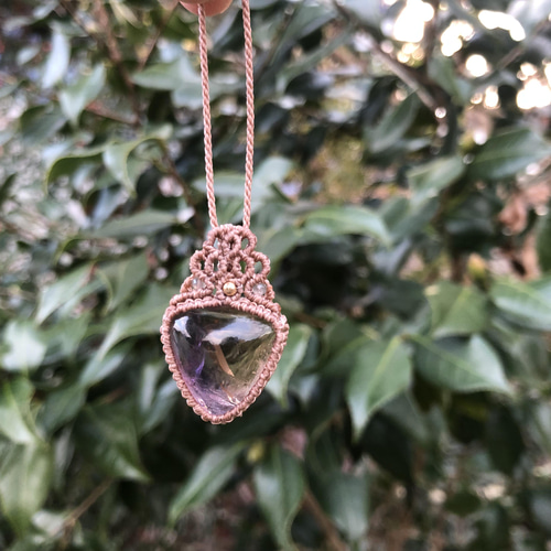 アメトリン　マクラメネックレス 三角アメトリンのマクラメネックレス⭐︎ ネックレス・ペンダント 巻