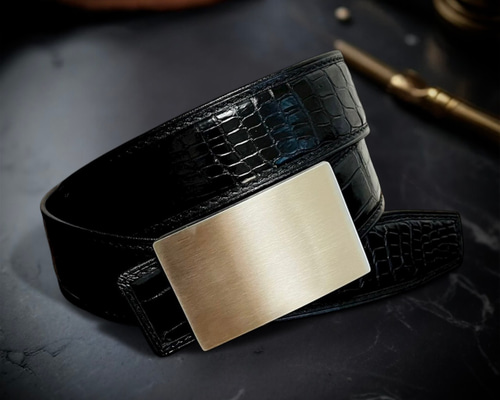 クロコダイル ベルト ワニ革 本革 メンズベルト ステンレスバックル