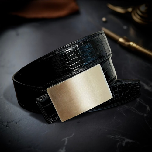 クロコダイル ベルト ワニ革 本革 メンズベルト ステンレスバックル