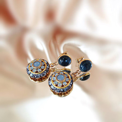 【再販未定】14KGF/ IOLITE BLUE OPAL VINTAGE CRYSTAL EARRINGS 5枚目の画像