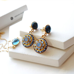 【再販未定】14KGF/ IOLITE BLUE OPAL VINTAGE CRYSTAL EARRINGS 7枚目の画像