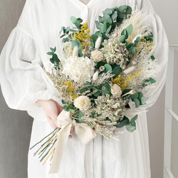 ナチュラルブーケL ユーカリオレガノホワイト ウェディング