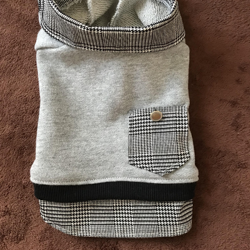 ☆犬服☆グレンチェックのシャツ&ワンピ ハンドメイド オーダー ペット