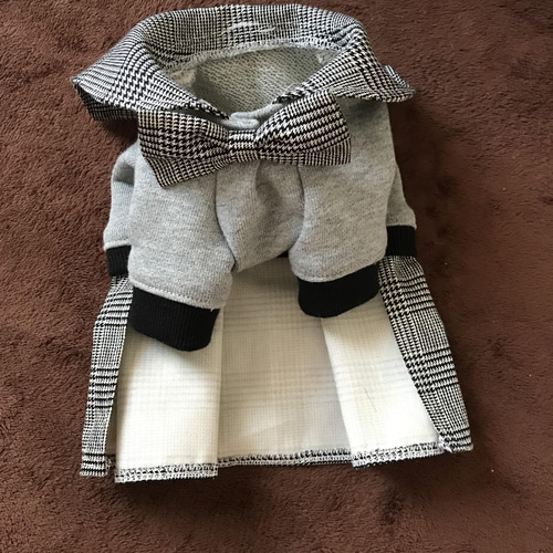 ☆犬服☆グレンチェックのシャツ&ワンピ ハンドメイド オーダー ペット