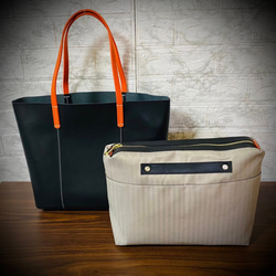 義大利真皮手提包，男女通用，時尚輕便，採用真牛皮製成，黑色，商務風格 第3張的照片