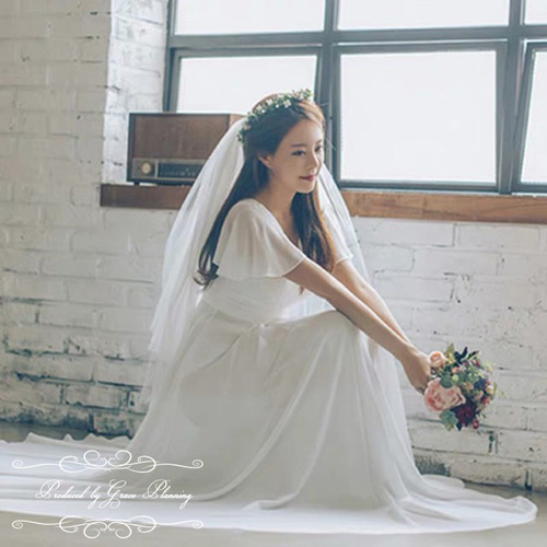 ウェディングドレス 袖あり 半袖 Vネック スレンダーライン 結婚 ウェディングドレス 袖あり 半袖 Vネック スレンダーライン 結婚