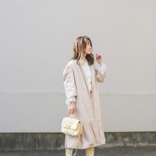 極美品✨MADISONBLUE　パール　ロングコート　S　ライトベージュ ダンボールニット パール ロングコート Liala×PG 全4色｜lpg112